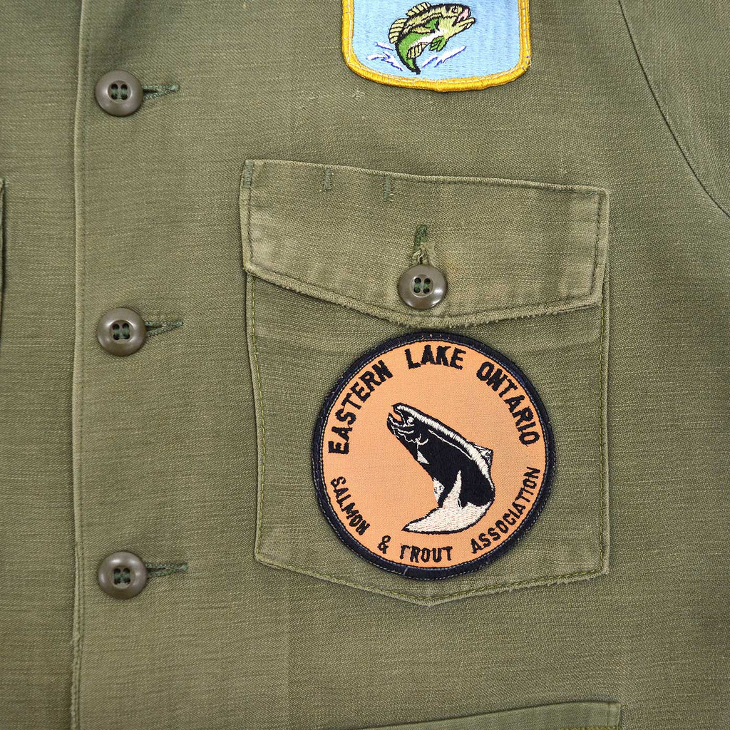 1970's U.S.ARMY OG-107 SHIRT / FISHING CLUB PATCH & CUSTOM POCKETS ...