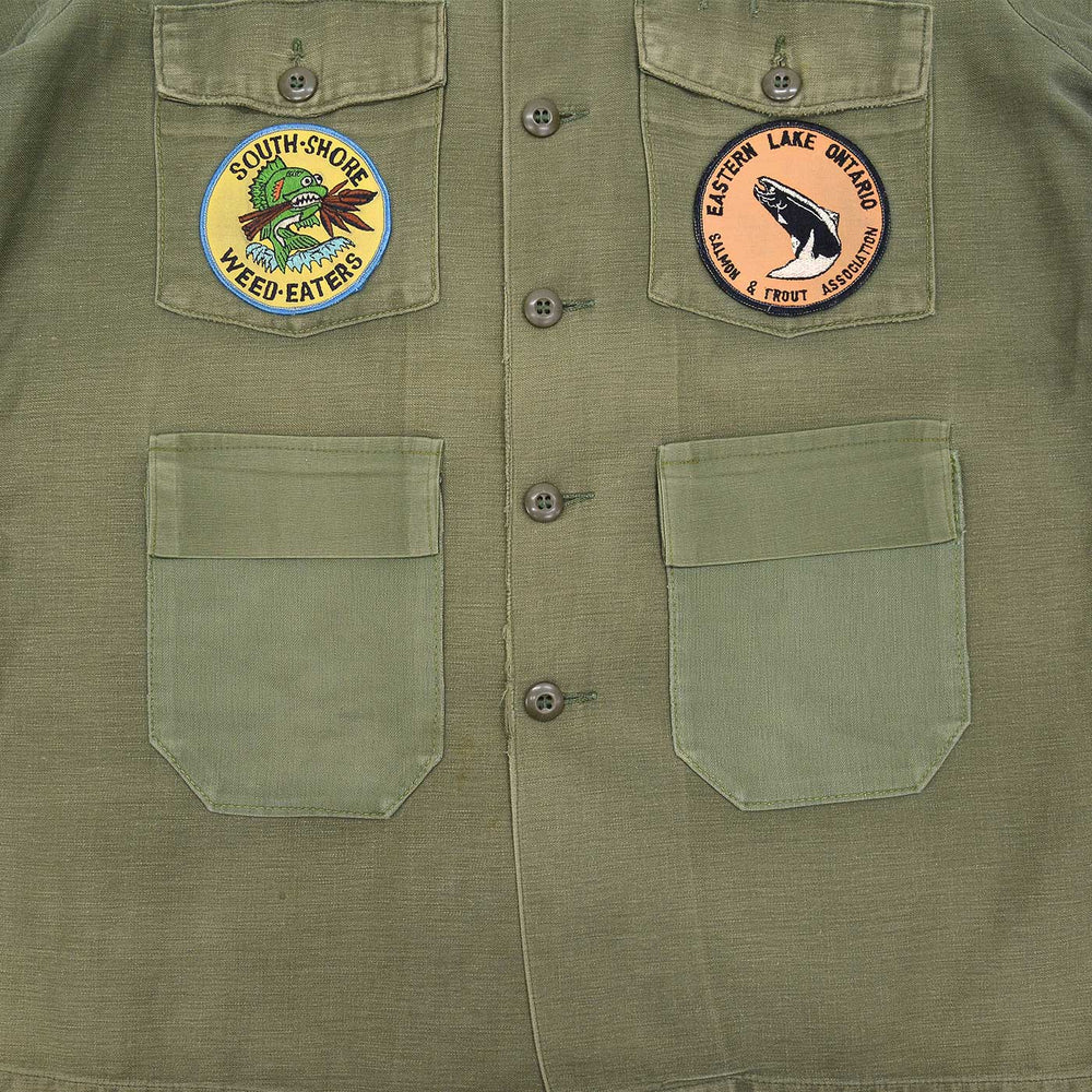 1970's U.S.ARMY OG-107 SHIRT / FISHING CLUB PATCH & CUSTOM POCKETS ...