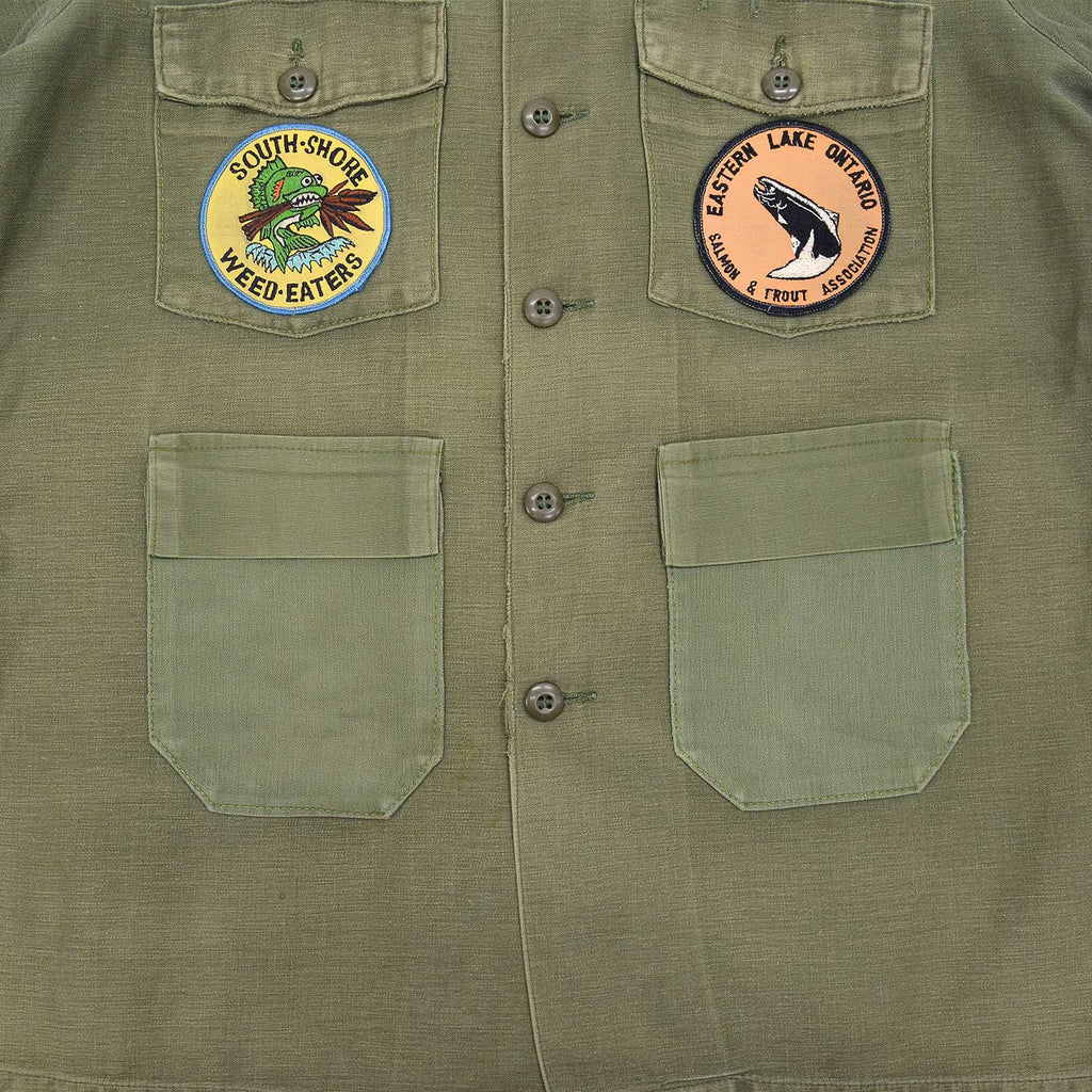 1970's U.S.ARMY OG-107 SHIRT / FISHING CLUB PATCH & CUSTOM POCKETS ...