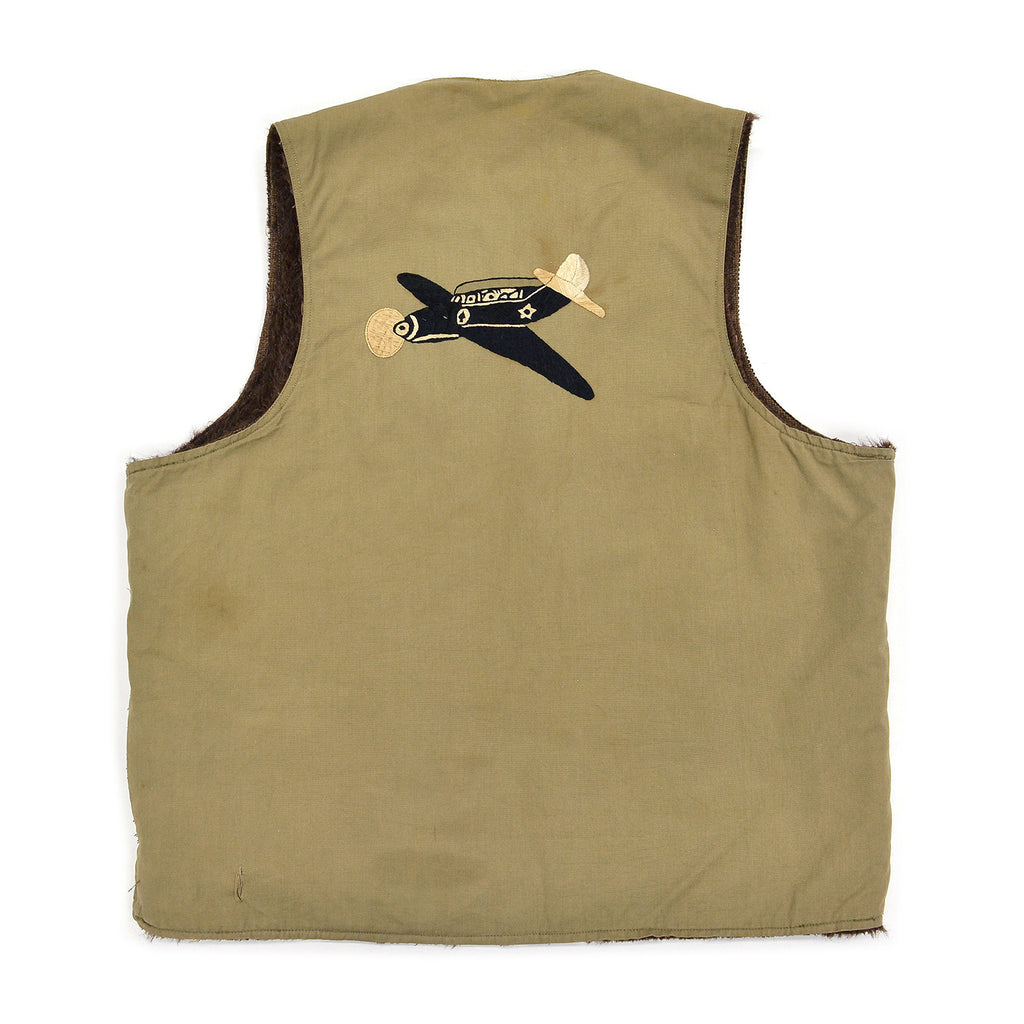 1940's U.S.NAVY EMBROIDERED ALPACA-LINED DECK VEST / EXTREMERY RARE ... 40