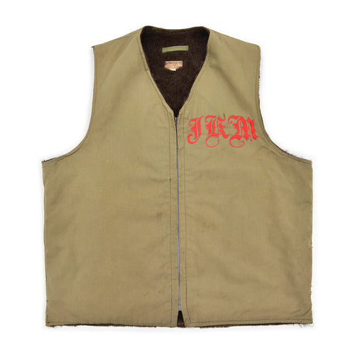 1940's U.S.NAVY EMBROIDERED ALPACA-LINED DECK VEST / EXTREMERY RARE ... 40