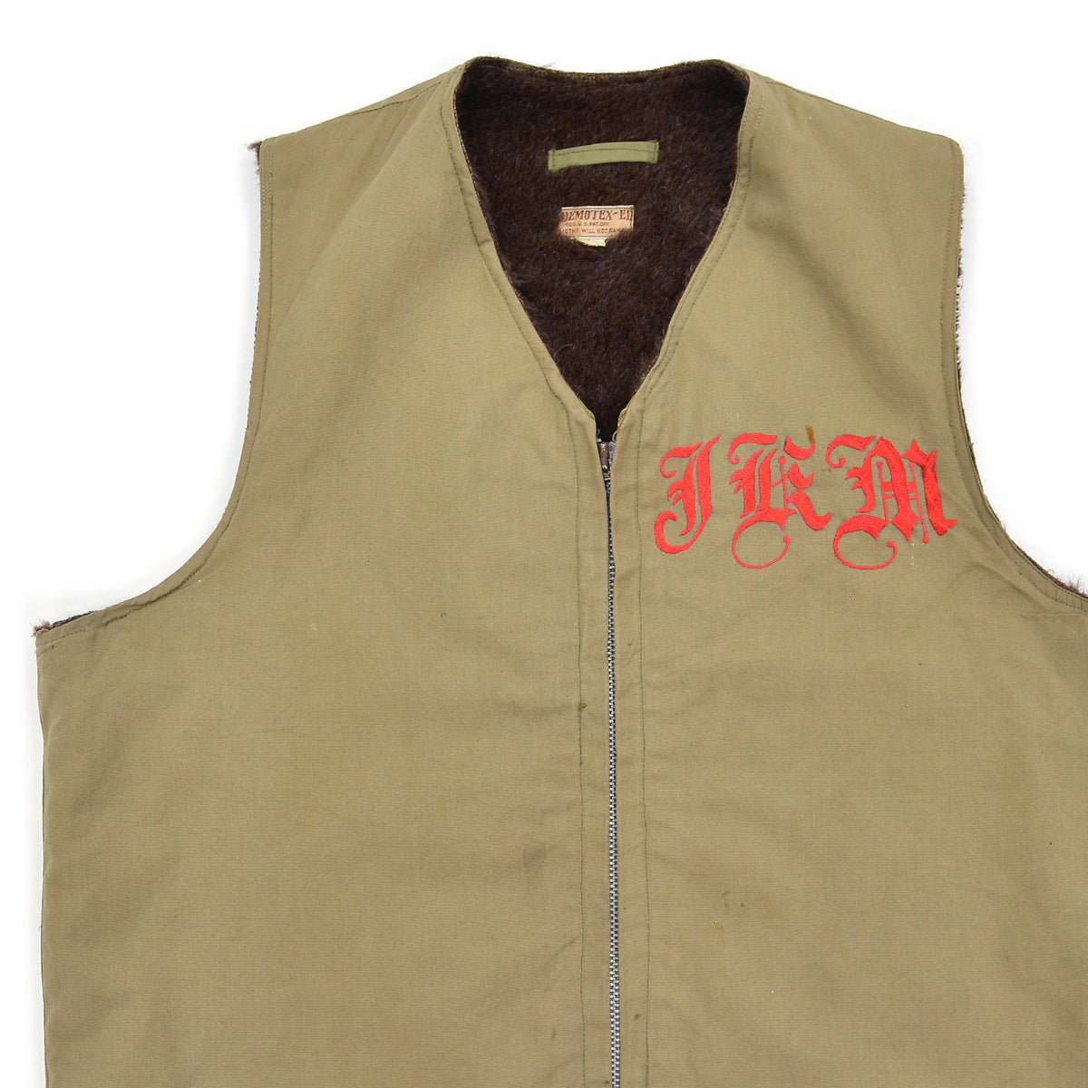 1940's U.S.NAVY EMBROIDERED ALPACA-LINED DECK VEST / EXTREMERY RARE ... 40