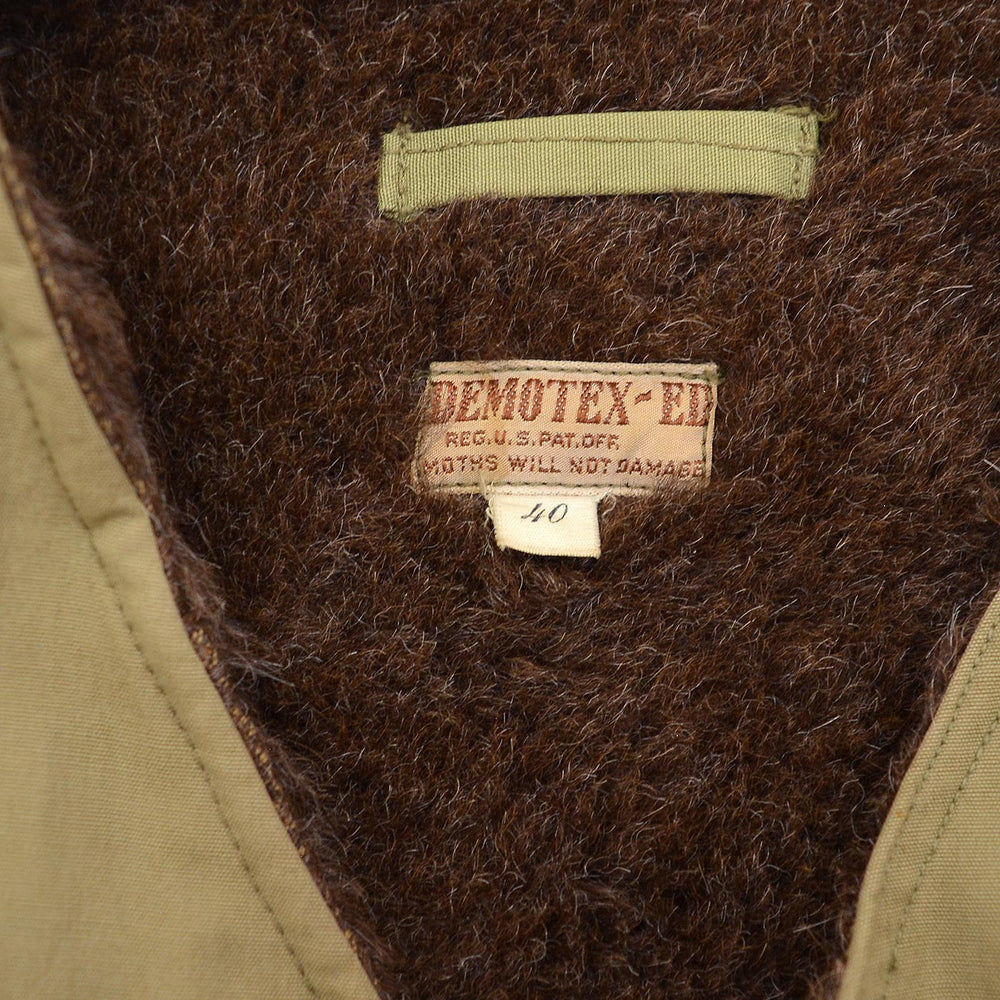 1940's U.S.NAVY EMBROIDERED ALPACA-LINED DECK VEST / EXTREMERY RARE ... 40