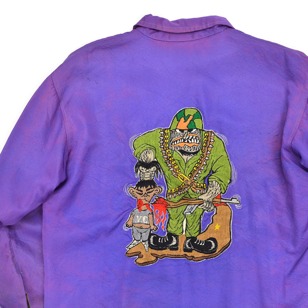 1960's VIETNAM WAR ERA OKINAWA EMBROIDERY SOUVENIR JACKET / RARE COLOR ...