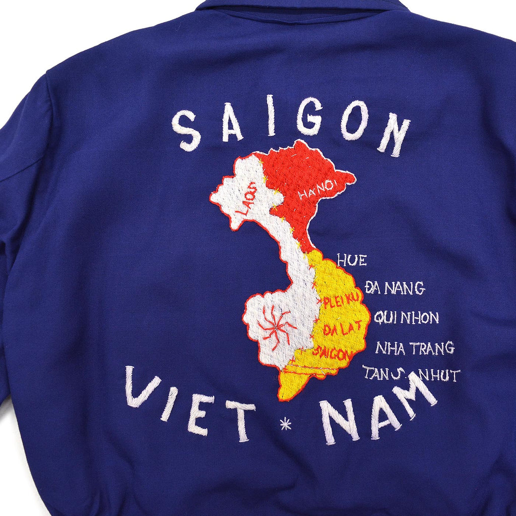 1960's BABY VIETNAM SOUVENIR JACKET BLUE / MAP ...