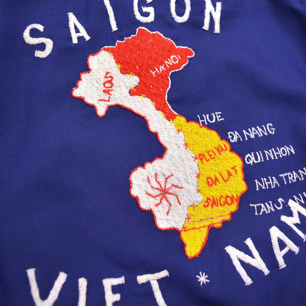 1960's BABY VIETNAM SOUVENIR JACKET BLUE / MAP ...