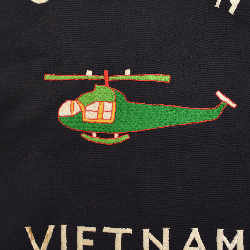 1960's KIDS VIETNAM SOUVENIR JACKET BLACK / HELICOPTER ... RARE