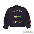 1960's KIDS VIETNAM SOUVENIR JACKET BLACK / HELICOPTER ... RARE