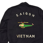 1960's KIDS VIETNAM SOUVENIR JACKET BLACK / HELICOPTER ... RARE