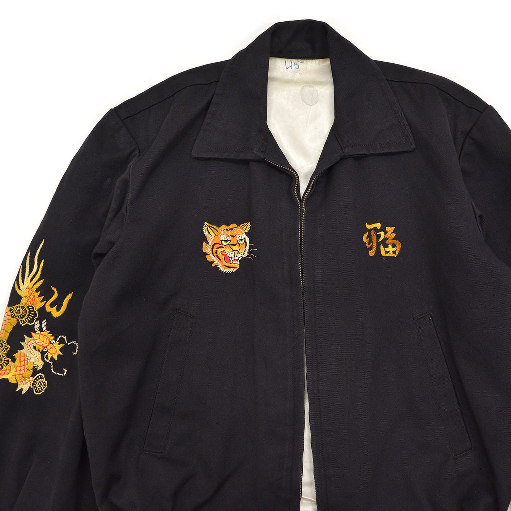 1960's KIDS VIETNAM SOUVENIR JACKET BLACK / TIGER FACE ...