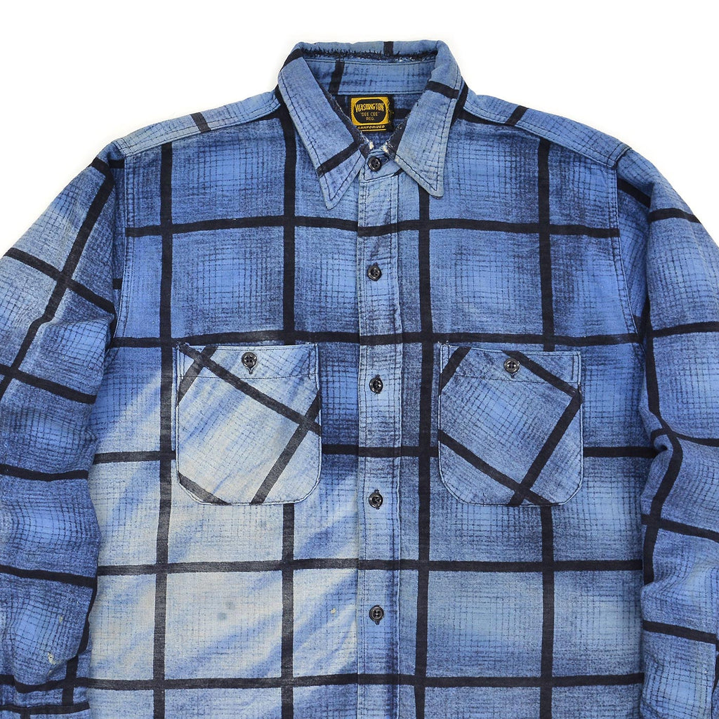 1960's WASHINGTON D.C. PLAID PRINT FLANNEL SHIRT / SUN FADED ...