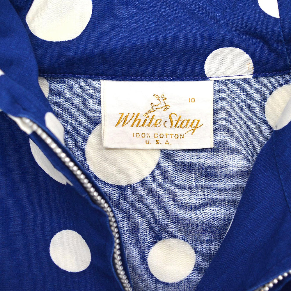 1960's WHITE STAG POLKA DOTS COTTON HOODED JACKET ...