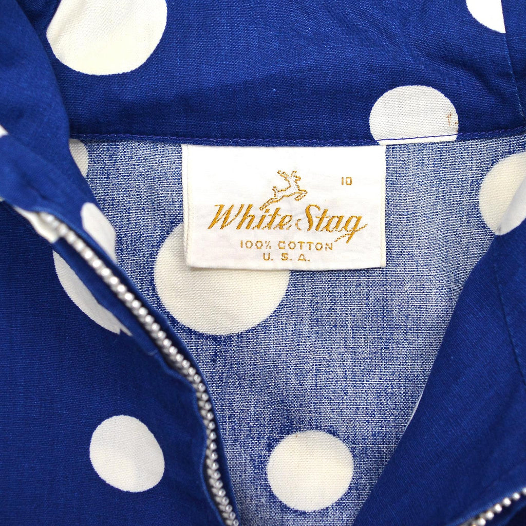 1960's WHITE STAG POLKA DOTS COTTON HOODED JACKET ...