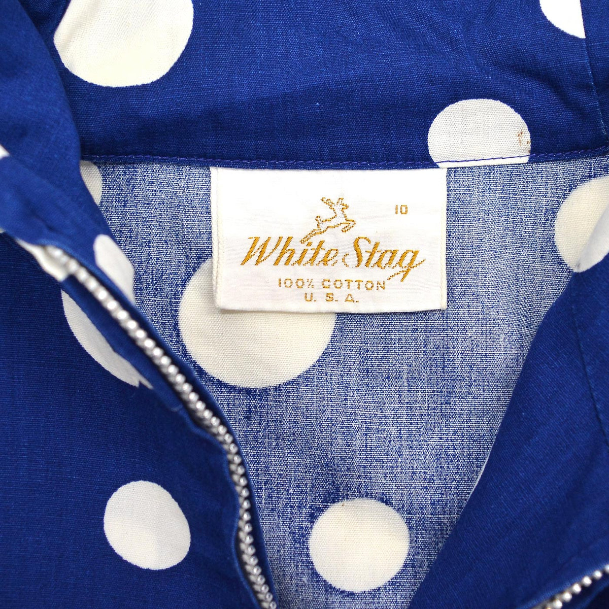 1960's WHITE STAG POLKA DOTS COTTON HOODED JACKET ...