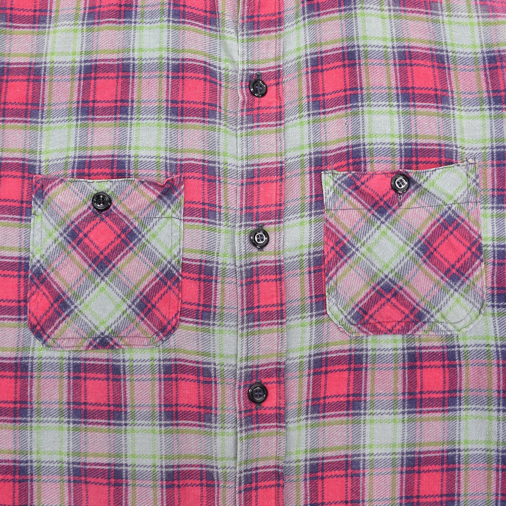 ~1960's WINTER KING PRINT FLANNEL SHIRT / GUSSET ...
