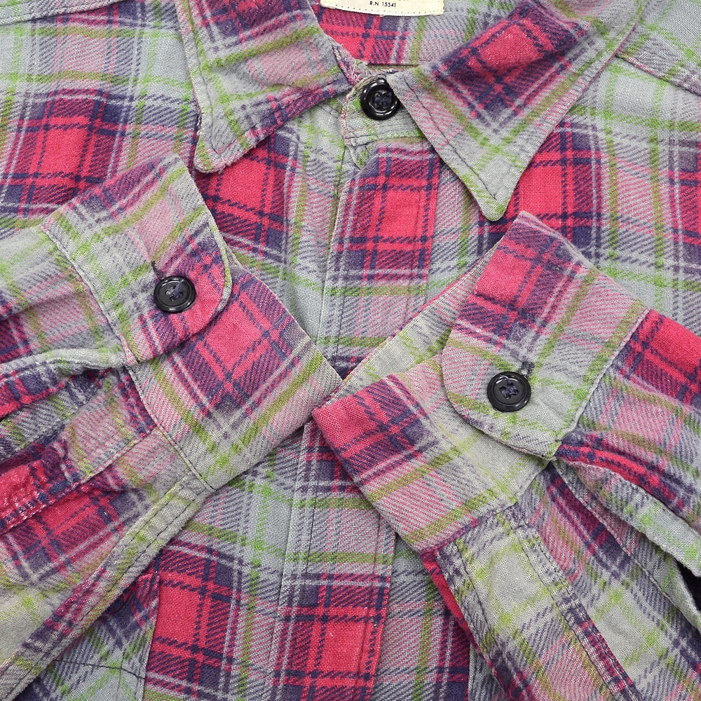 ~1960's WINTER KING PRINT FLANNEL SHIRT / GUSSET ...