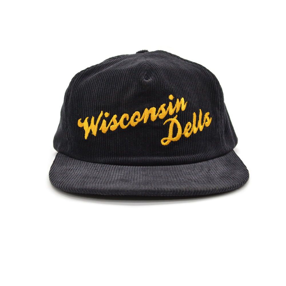 ~1990s DEADSTOCK WISCONSIN DELLS SOUVENIR CORDUROY CAP / BLACK ...