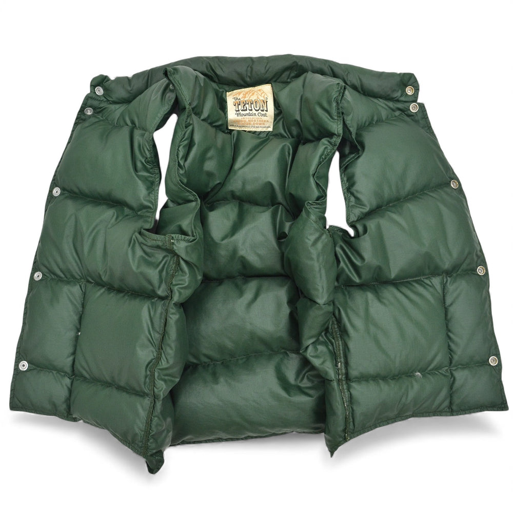 1970's~ THE TETON MADE BY WOOLRICH DOWN VEST / FOREST GREEN...