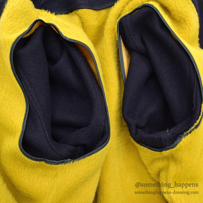 1950's PENNLEIGH W.T.GRANT CO. WOOL COAT / YELLOW LINER ... M