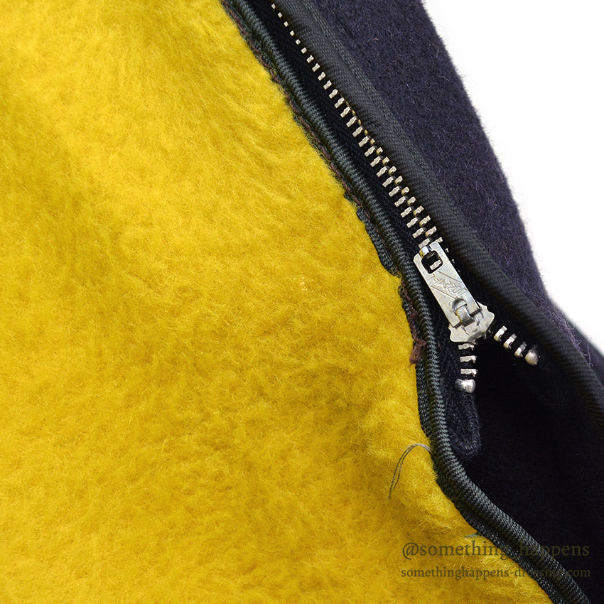 1950's PENNLEIGH W.T.GRANT CO. WOOL COAT / YELLOW LINER ... M