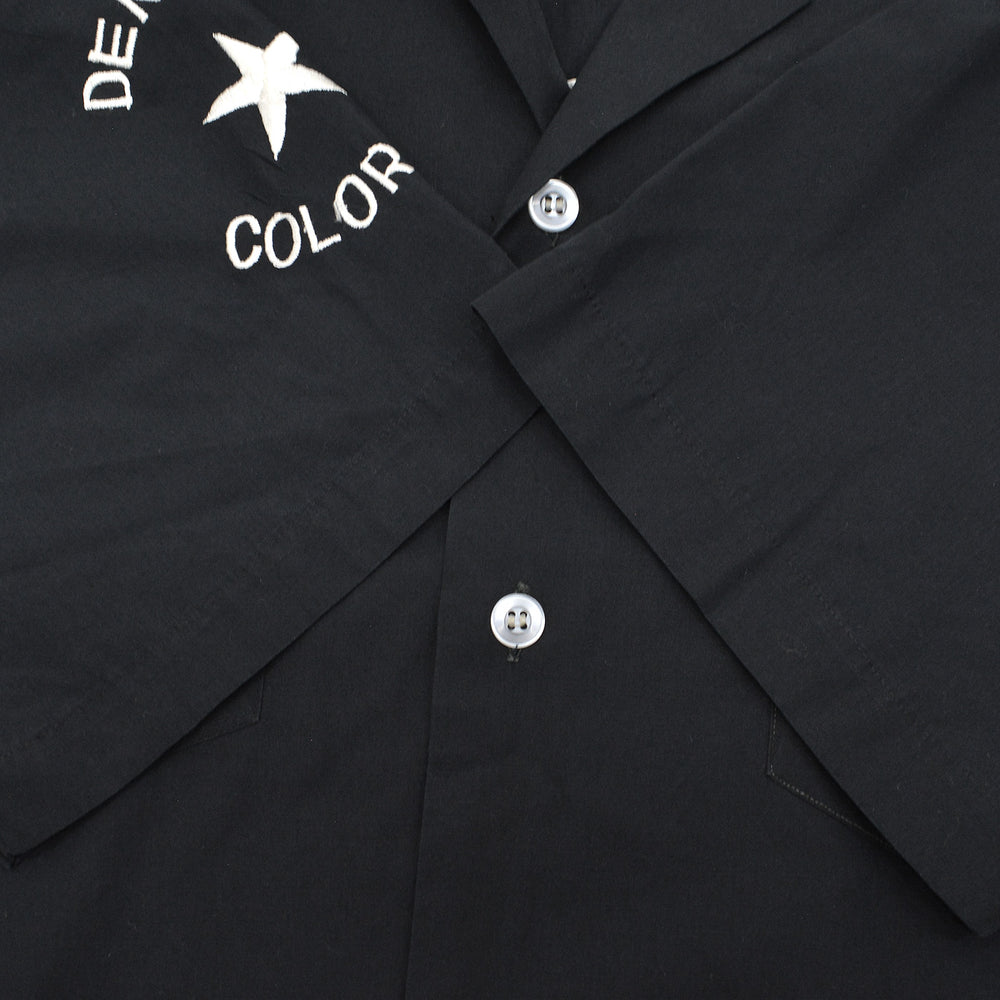 1960s NAVY EXCHANGE TAILOR SHOP SNOOPY EMBROIDERED BOWLING SHIRT / BLACK ...