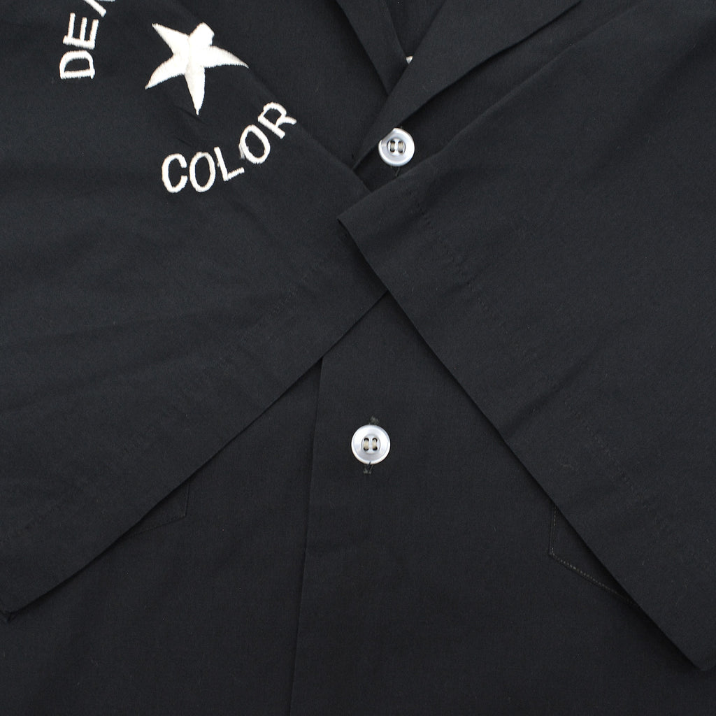 1960s NAVY EXCHANGE TAILOR SHOP SNOOPY EMBROIDERED BOWLING SHIRT / BLACK ...