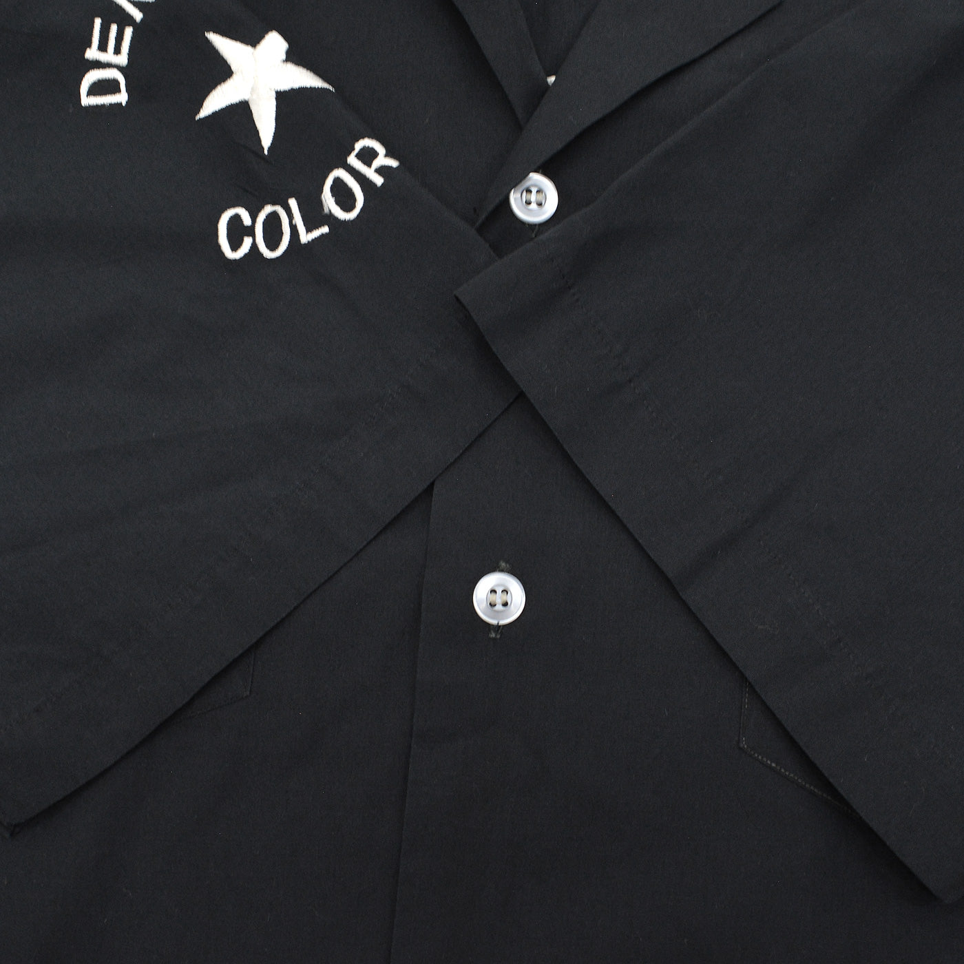 1960s NAVY EXCHANGE TAILOR SHOP SNOOPY EMBROIDERED BOWLING SHIRT / BLACK ...