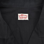 1960s NAVY EXCHANGE TAILOR SHOP SNOOPY EMBROIDERED BOWLING SHIRT / BLACK ...