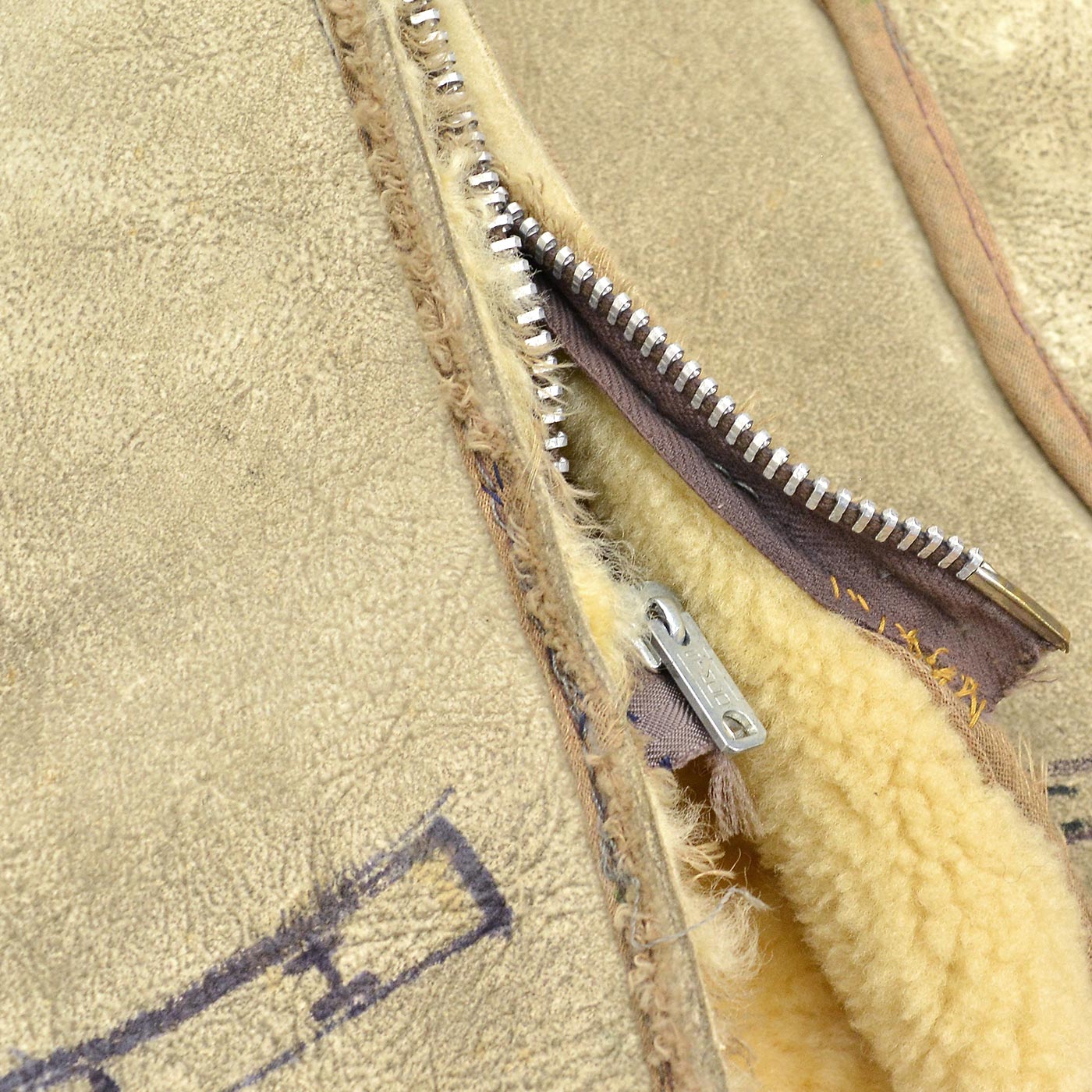 ~1960's NATIVE AMERICAN SYMBOLIC ARTWORK CUSTOM SHEARLING VEST...