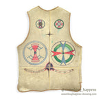 ~1960's NATIVE AMERICAN SYMBOLIC ARTWORK CUSTOM SHEARLING VEST...
