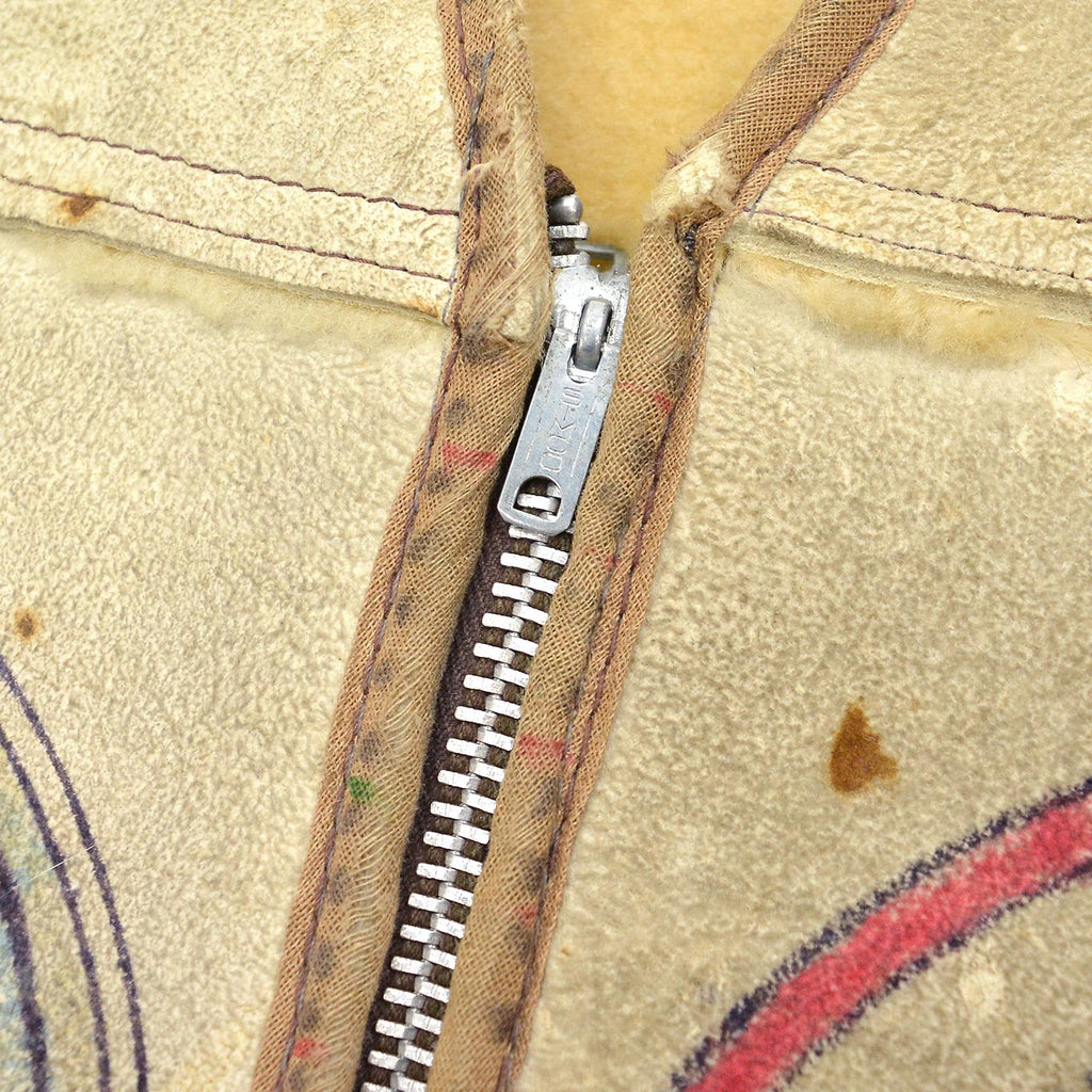 ~1960's NATIVE AMERICAN SYMBOLIC ARTWORK CUSTOM SHEARLING VEST...