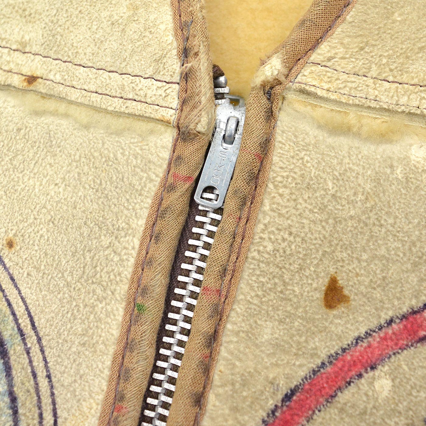 ~1960's NATIVE AMERICAN SYMBOLIC ARTWORK CUSTOM SHEARLING VEST...