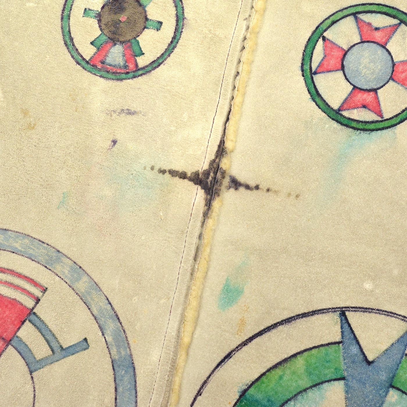 ~1960's NATIVE AMERICAN SYMBOLIC ARTWORK CUSTOM SHEARLING VEST...